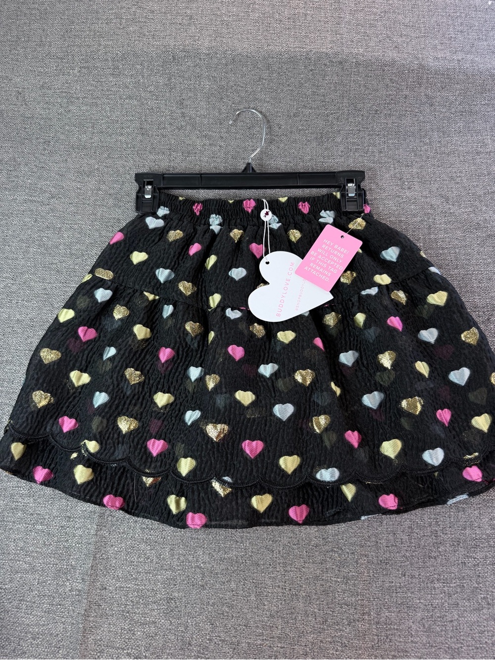 TYLER TWEEN OUTFIT SET - FOIL HEARTS Black Heart-Print Ruffle Kids Dress - Picture 7 of 14